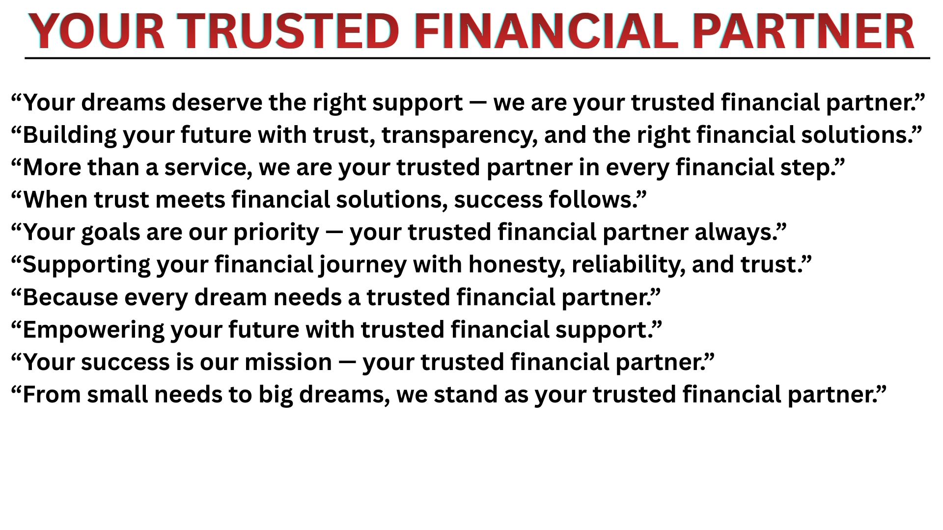 Your Trusted Financial Partner